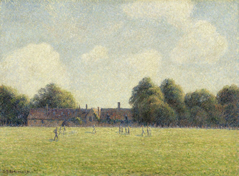 Hampton Court Green (1891) reproduction of painting by Camille Pissarro. ALL GICLEE PRINTS