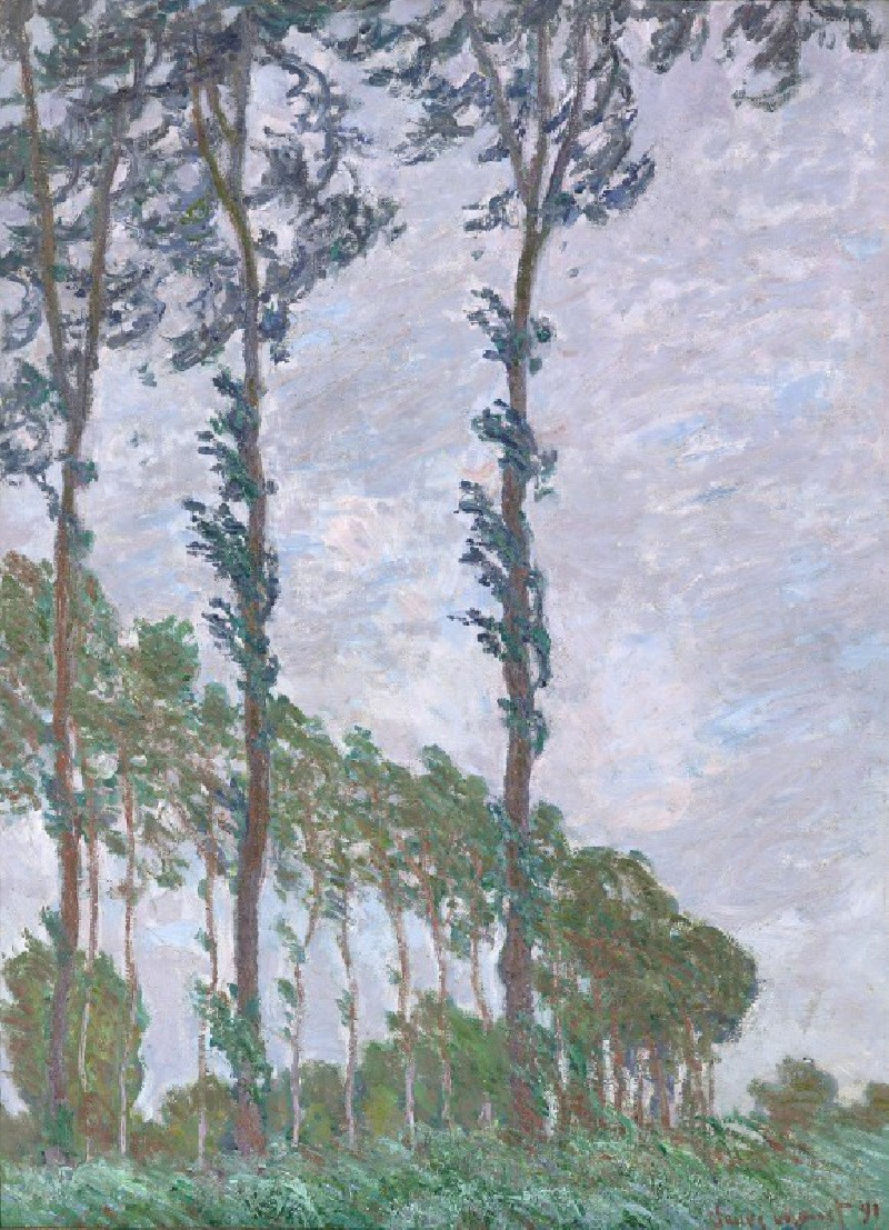 Wind Effect, Series of The Poplars (1891) reproduction of painting by Oscar-Claude Monet. ALL GICLEE PRINTS