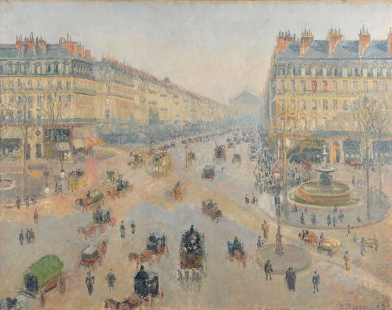 L’Avenue de l’Opéra (1898) reproduction of painting by Camille Pissarro. ALL GICLEE PRINTS