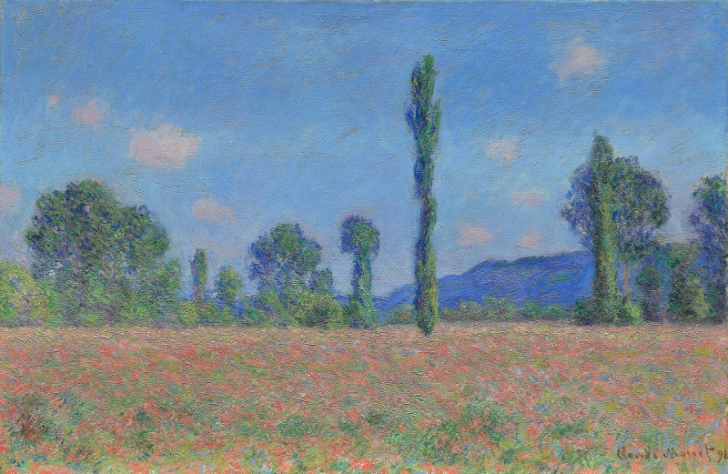 Poppy Field (Giverny) (1890) reproduction of painting by Oscar-Claude Monet. ALL GICLEE PRINTS