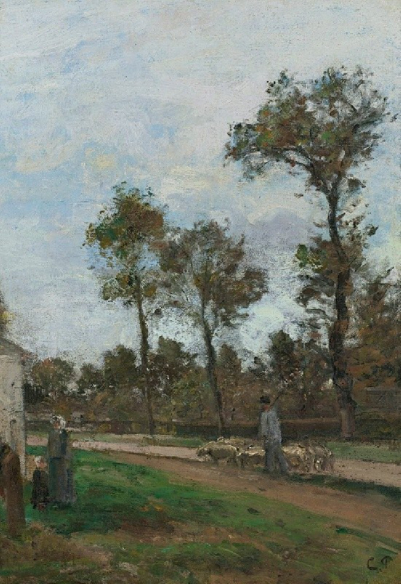 Route À Louveciennes (circa 1870) reproduction of painting by Camille Pissarro. ALL GICLEE PRINTS