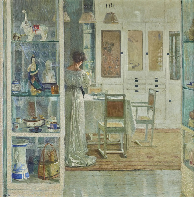 Weißes Interieur (White Interior) (1905) reproduction of painting by Carl Moll. ALL GICLEE PRINTS