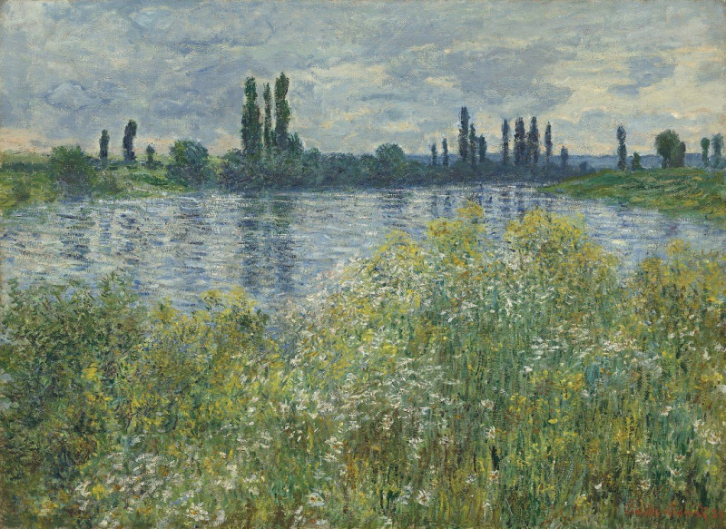 Banks of the Seine,Vétheuil (1880) reproduction of painting by Oscar-Claude Monet. ALL GICLEE PRINTS