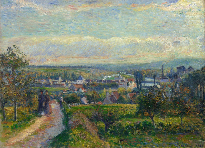 View of Saint-Ouen-l’Aumône (1876) reproduction of painting by Camille Pissarro. ALL GICLEE PRINTS