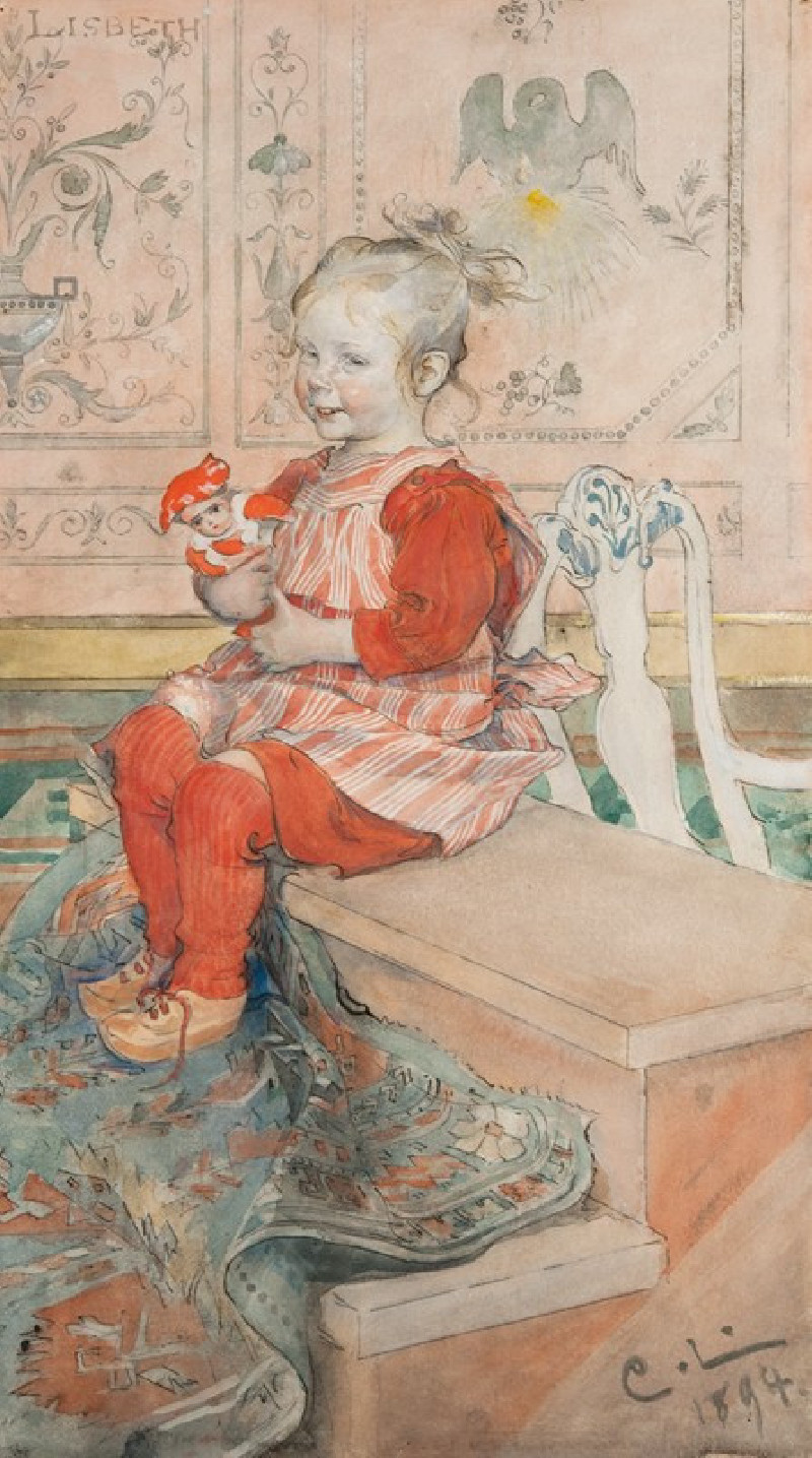 Carl Larsson reprodukcija Lisbeth (1894), VISOS REPRODUKCIJOS , paveikslai, reprodukcijos internetu