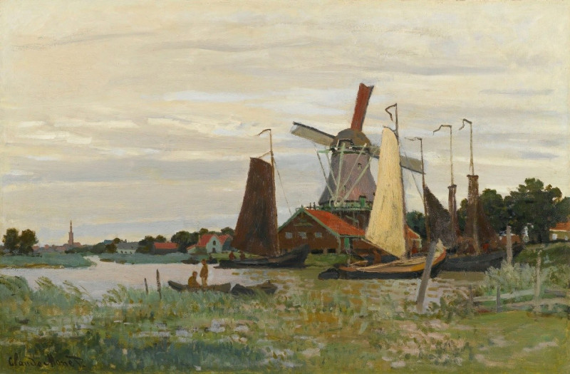 Un Moulin À Zaandam (1871) reproduction of painting by Oscar-Claude Monet. ALL GICLEE PRINTS