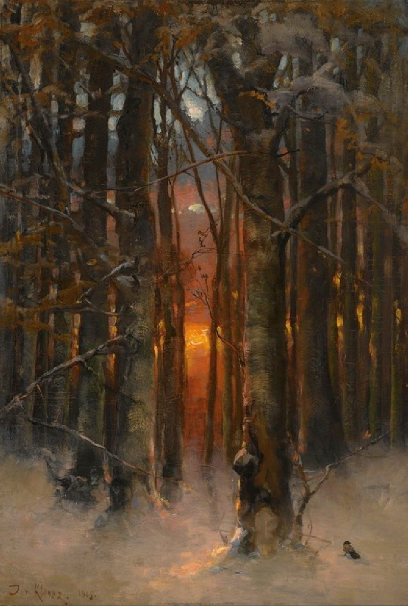 Sunset Through The Trees (1904) reproduction of painting by Julius Sergius Klever. ALL GICLEE PRINTS