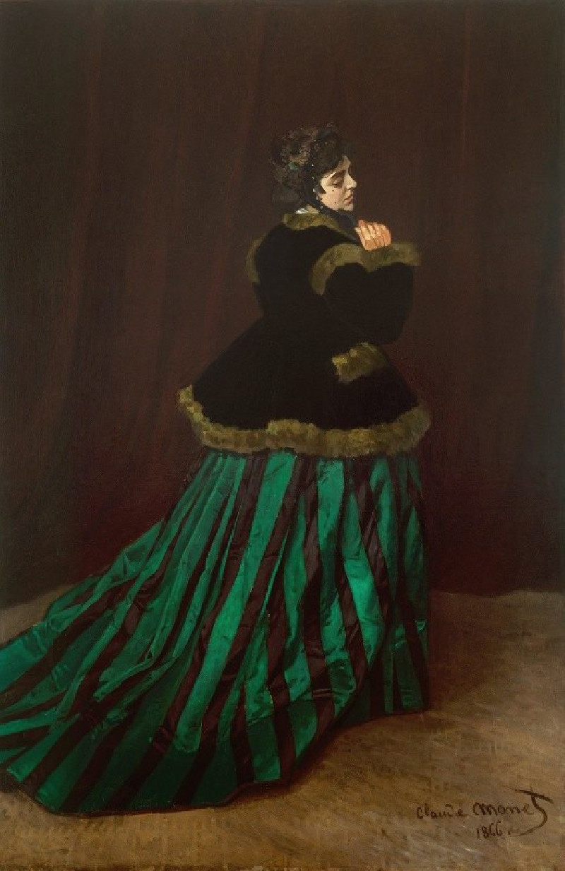 Camille (The Woman in the Green Dress) (1866) reproduction of painting by Oscar-Claude Monet. ALL GICLEE PRINTS