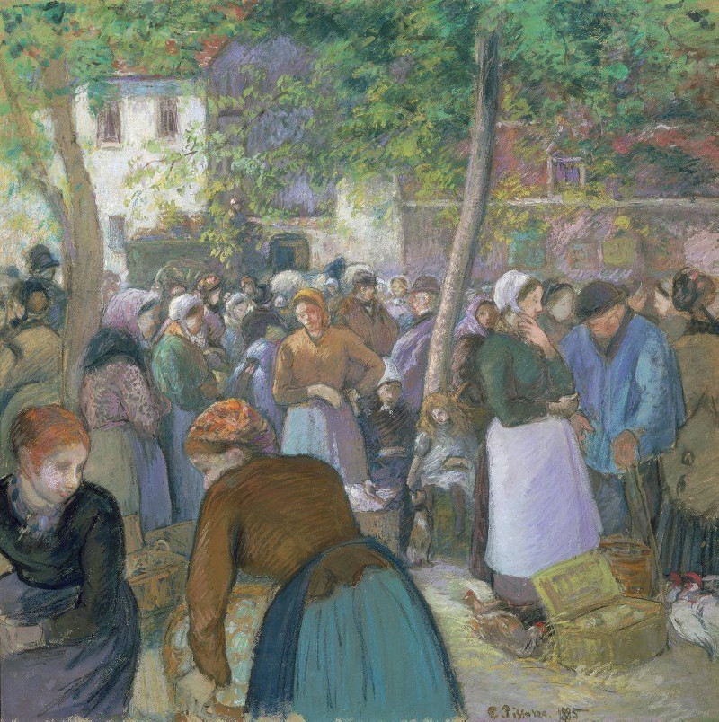 Poultry Market at Gisors (1885) reproduction of painting by Camille Pissarro. ALL GICLEE PRINTS