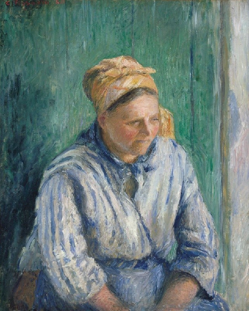 Washerwoman, Study (1880) reproduction of painting by Camille Pissarro. ALL GICLEE PRINTS