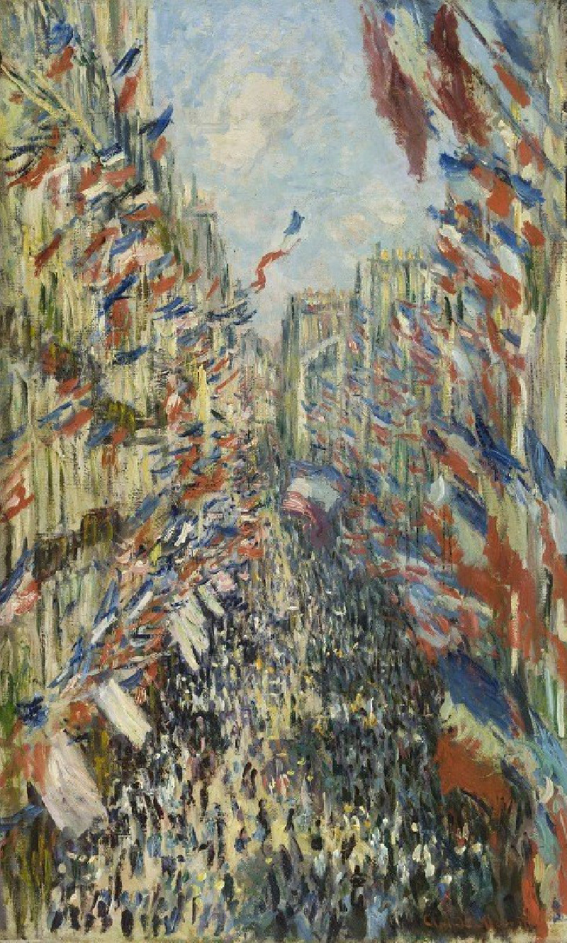 The Rue Montorgueil in Paris. Celebration of June 30, 1878 (1878) reproduction of painting by Oscar-Claude Monet. ALL GICLEE ...