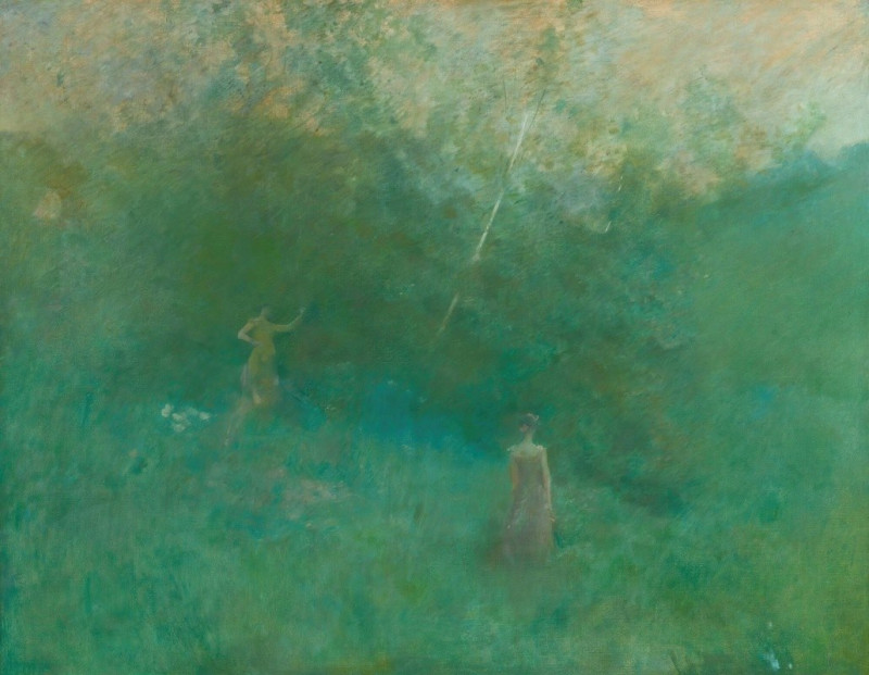 The White Birch (circa 1899) reproduction of painting by Thomas Wilmer Dewing. ALL GICLEE PRINTS