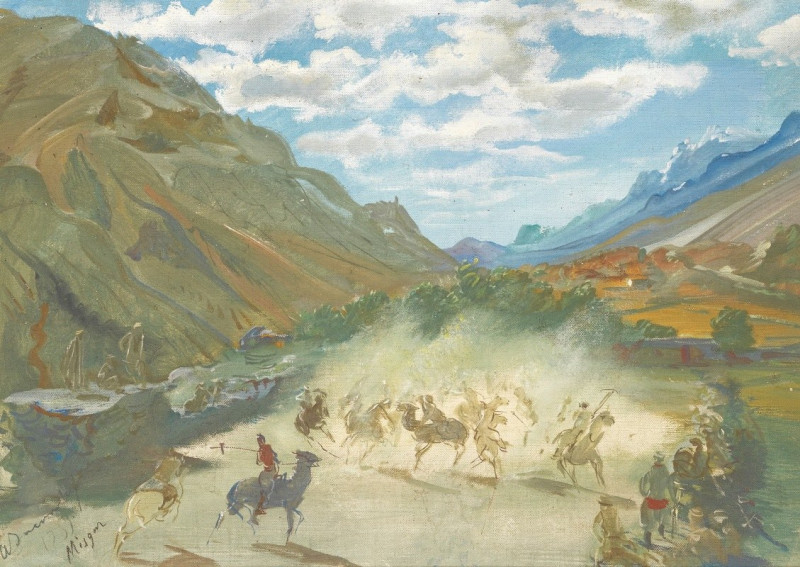 Polo Game At Misgar (1931) reproduction of painting by Alexandre Jacovleff. ALL GICLEE PRINTS