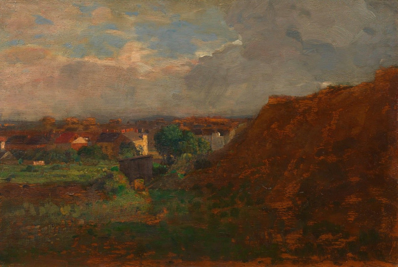 Sandgrube mit Blick auf Pötzleinsdorf (1911–1916) reproduction of painting by Tina Blau. ALL GICLEE PRINTS