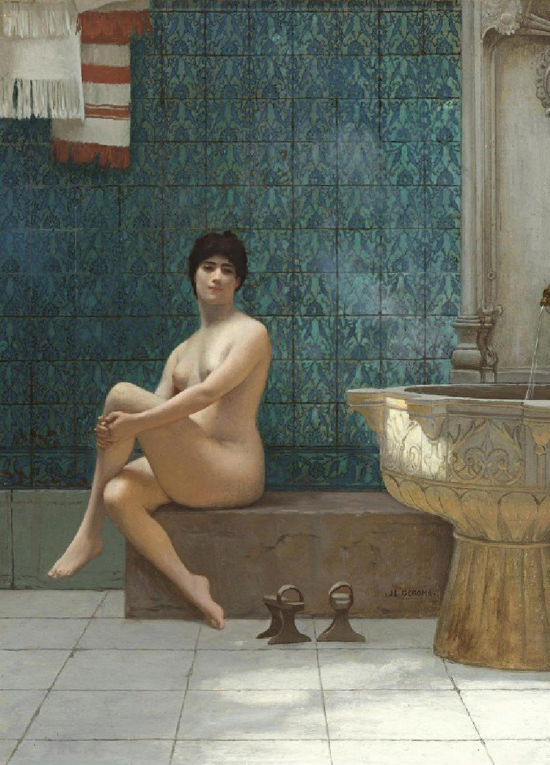 Baigneuse À La Piscine De Brousse reproduction of painting by Jean-Léon Gérôme. ALL GICLEE PRINTS