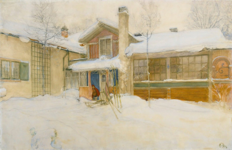 My Country Cottage In Winter, Sundborn (1904) reproduction of painting by Carl Larsson. ALL GICLEE PRINTS