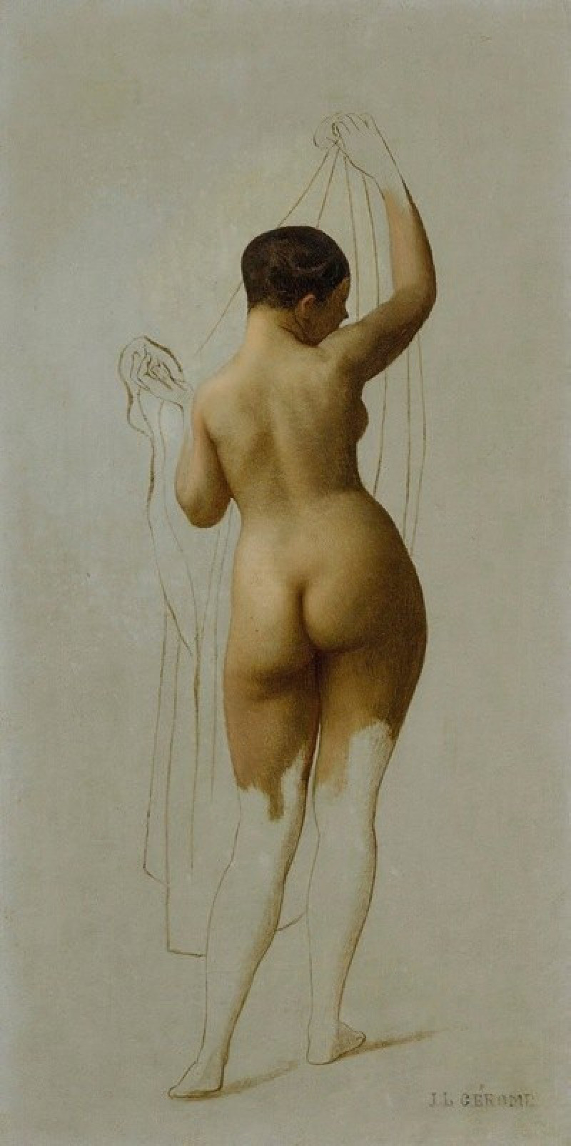 Nude (Queen Rodophe) reproduction of painting by Jean-Léon Gérôme. Nude