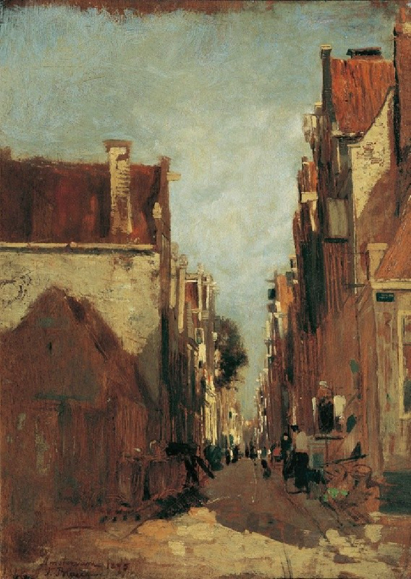 Straße in Amsterdam (1875) reproduction of painting by Tina Blau. ALL GICLEE PRINTS