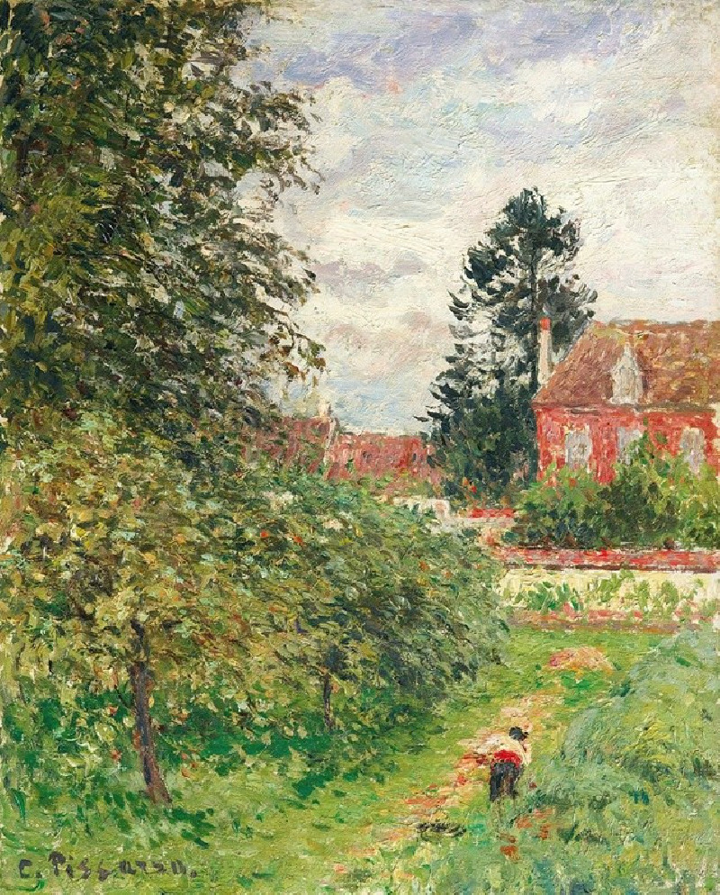 La Maison Des Anglais, Éragny (circa 1902) reproduction of painting by Camille Pissarro. ALL GICLEE PRINTS