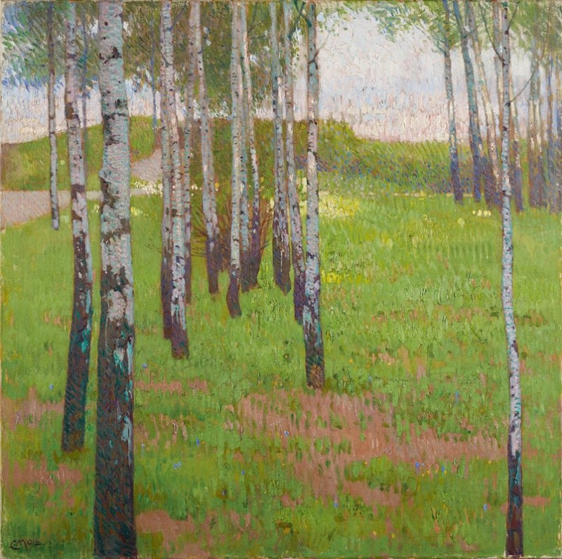 Carl Moll reprodukcija Birkenwäldchen im Abendlicht (1902), VISOS REPRODUKCIJOS , paveikslai, reprodukcijos internetu