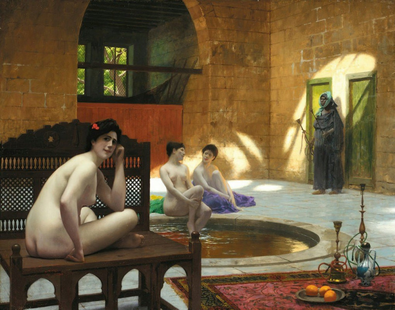 Femmes Au Bain reproduction of painting by Jean-Léon Gérôme. ALL GICLEE PRINTS