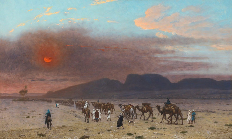 Jean-Léon Gérôme reprodukcija Caravane Dans Le Desert, VISOS REPRODUKCIJOS , paveikslai, reprodukcijos internetu