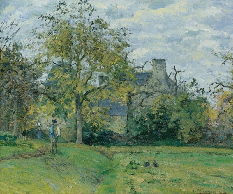 Camille Pissarro reprodukcija La Maison De Piette À Montfoucault ( 1874), VISOS REPRODUKCIJOS , paveikslai, reprodukcijos int...