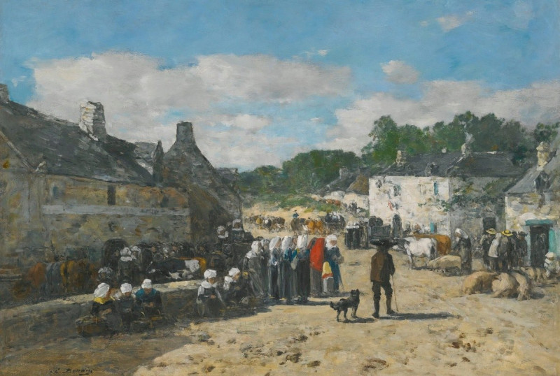 Jour De Foire En Bretagne (circa 1865) reproduction of painting by Eugène Boudin. ALL GICLEE PRINTS