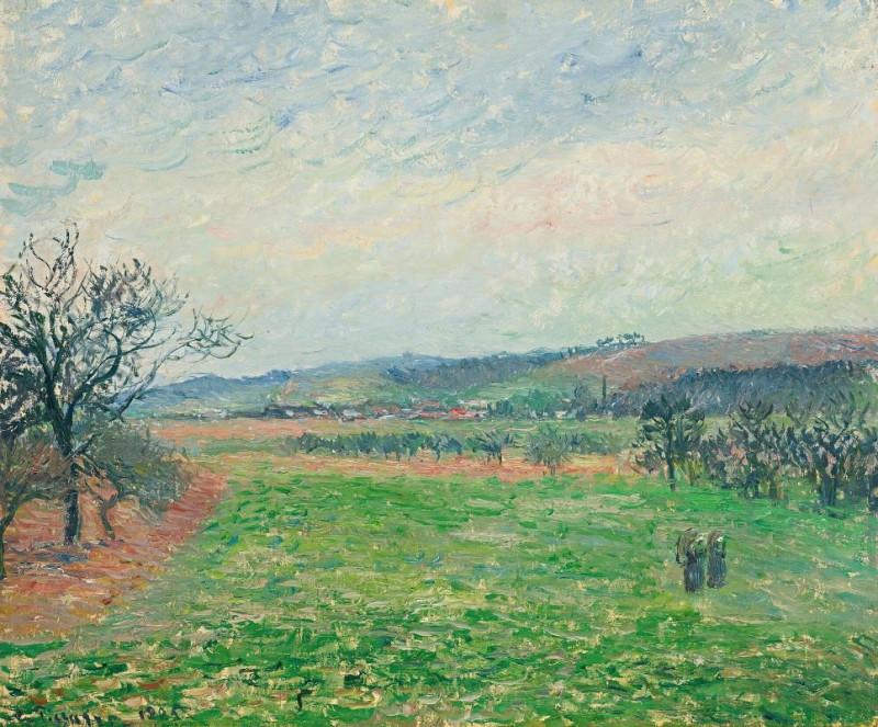 Les Coteaux De Gisors, Temps Gris (1885) reproduction of painting by Camille Pissarro. ALL GICLEE PRINTS