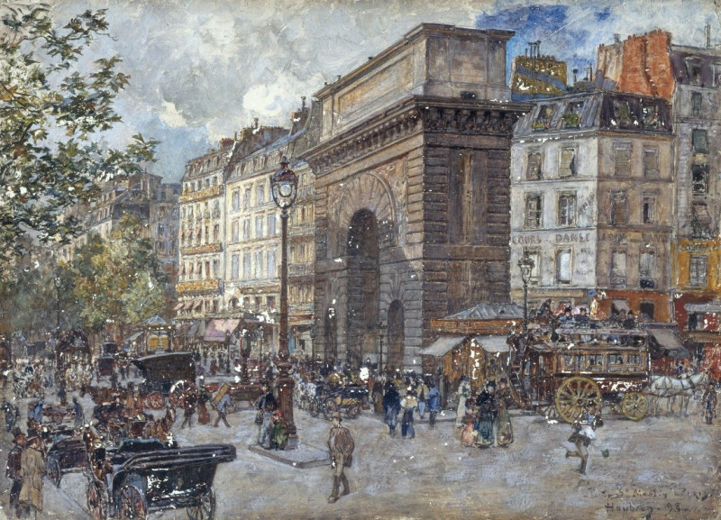 La porte Saint-Martin (1898) reproduction of painting by Frédéric Houbron. ALL GICLEE PRINTS