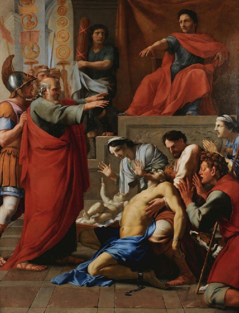 Saint Paul Exorcizing A Possessed Man reproduction of painting by Eustache Le Sueur. ALL GICLEE PRINTS