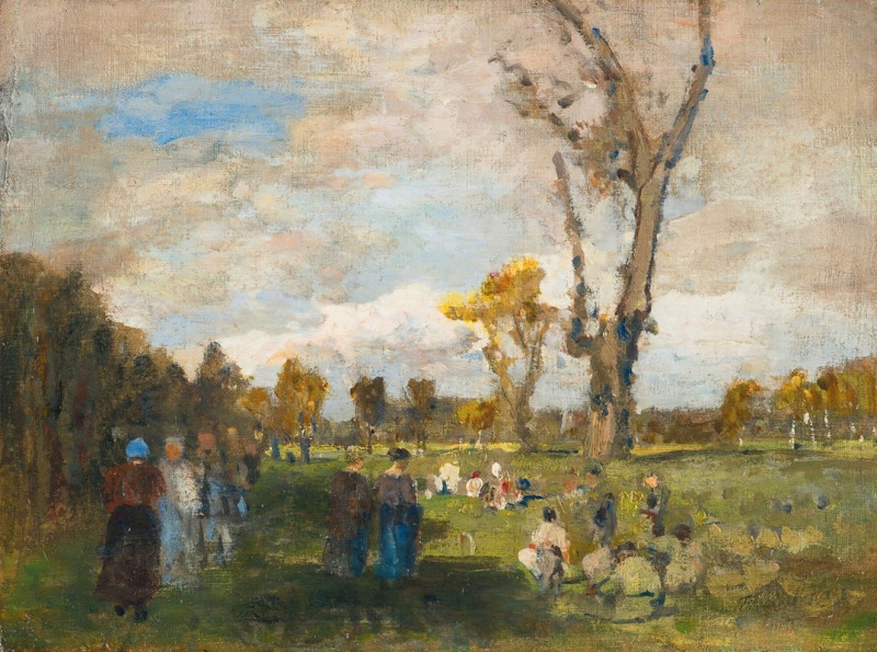 Sunday In The Prater Gardens (1883) reproduction of painting by Tina Blau. ALL GICLEE PRINTS