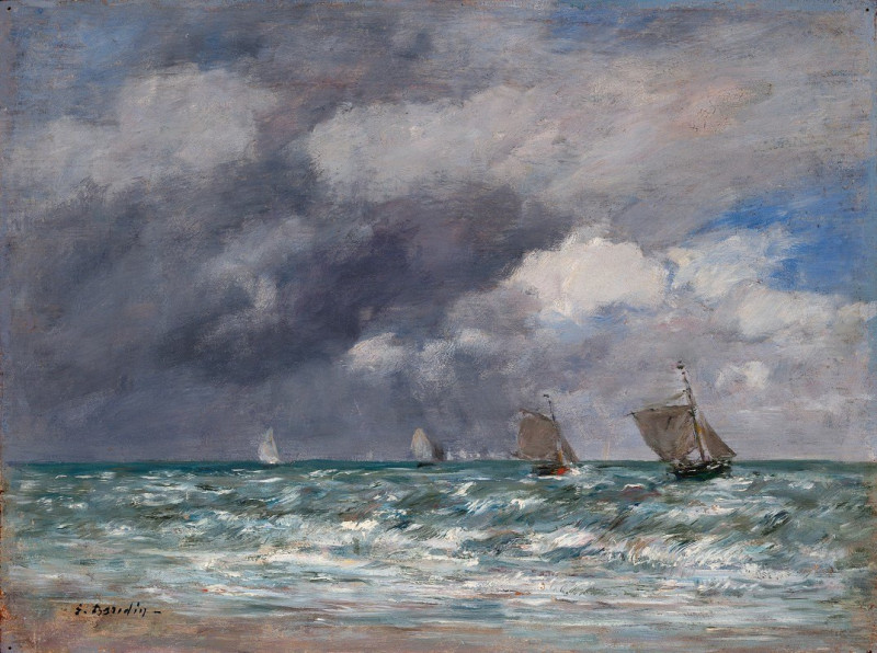 Sailboats near Trouville (ca. 1885–90) reproduction of painting by Eugène Boudin. ALL GICLEE PRINTS