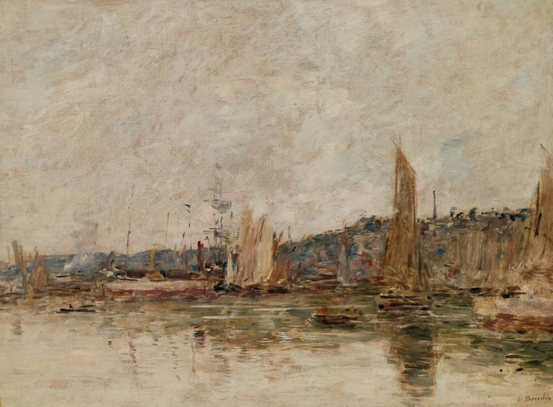 Honfleur, Le Port, Le Matin (circa 1892-96) reproduction of painting by Eugène Boudin. ALL GICLEE PRINTS