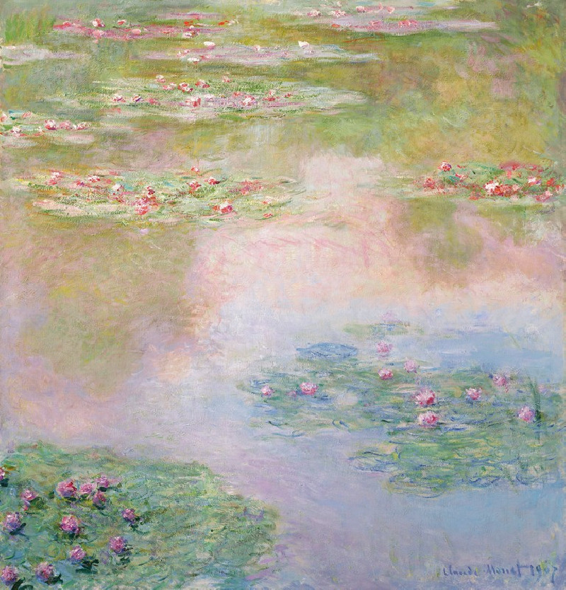 Nymphéas (1907) reproduction of painting by Oscar-Claude Monet. ALL GICLEE PRINTS