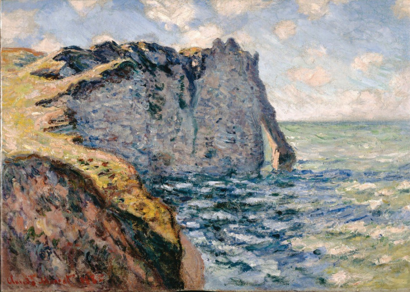 The Cliff of Aval, Etrétat (1885) reproduction of painting by Oscar-Claude Monet. ALL GICLEE PRINTS