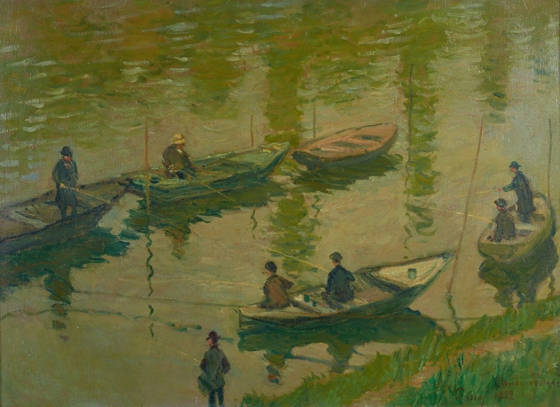 Oscar-Claude Monet reprodukcija Angler auf der Seine bei Poissy Fischer an der Seine bei Poissy (1882), VISOS REPRODUKCIJOS ,...