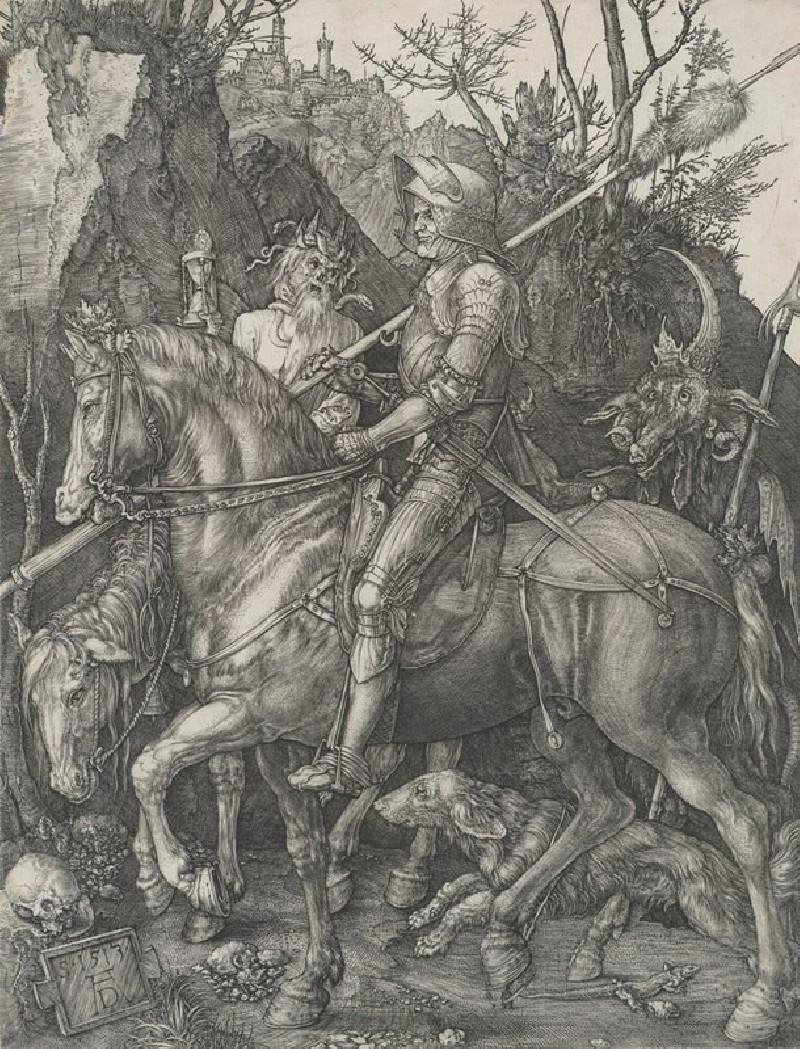 Knight, Death and the Devil (1513) reproduction of painting by Albrecht Durer. ALL GICLEE PRINTS