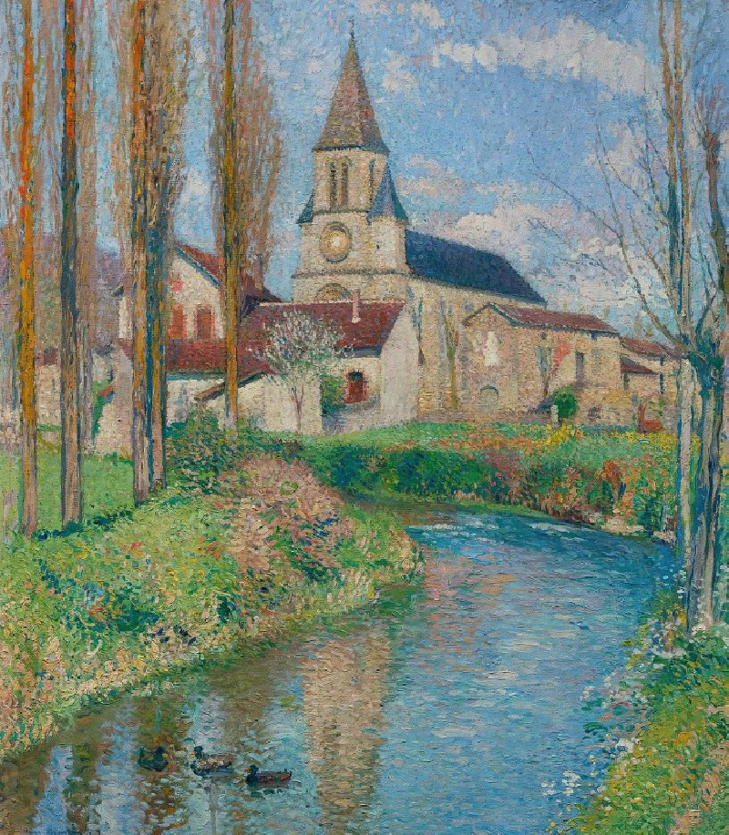 L’eglise De Labastide-Du-Vert reproduction of painting by Henri Martin. ALL GICLEE PRINTS