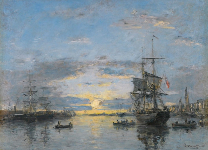 Le Havre. L’avant-Port Au Soleil Couchant (1882) reproduction of painting by Eugène Boudin. ALL GICLEE PRINTS