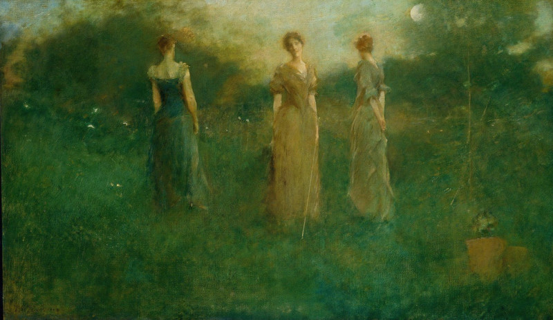 In the Garden (1892-1894) reproduction of painting by Thomas Wilmer Dewing. ALL GICLEE PRINTS