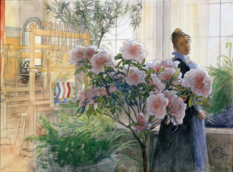 Azalea (1906) reproduction of painting by Carl Larsson. ALL GICLEE PRINTS