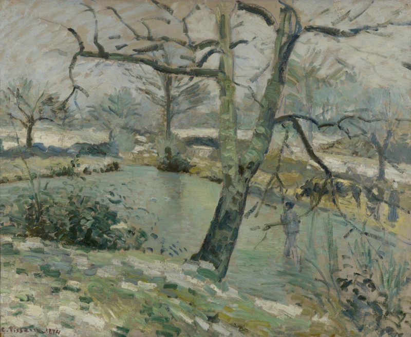 Camille Pissarro reprodukcija The Pond at Montfoucault, Effect of Winter (1874), VISOS REPRODUKCIJOS , paveikslai, reprodukci...