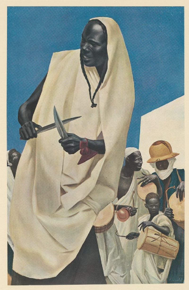 Dessins et peintures d’Afrique pl 3 (1927) reproduction of painting by Alexandre Jacovleff. ALL GICLEE PRINTS