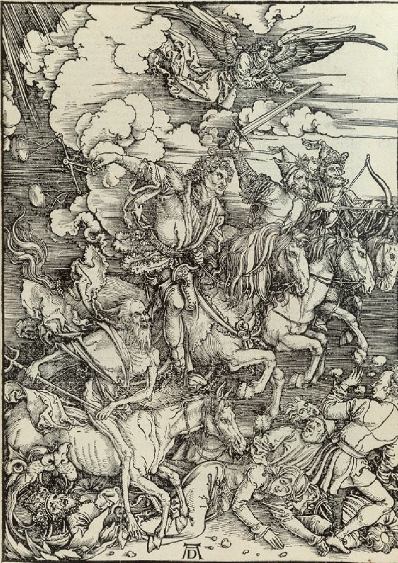 Albrecht Durer reprodukcija The Four Horsemen of the Apocalypse, from The Apocalypse (c. 1498), VISOS REPRODUKCIJOS , paveiks...