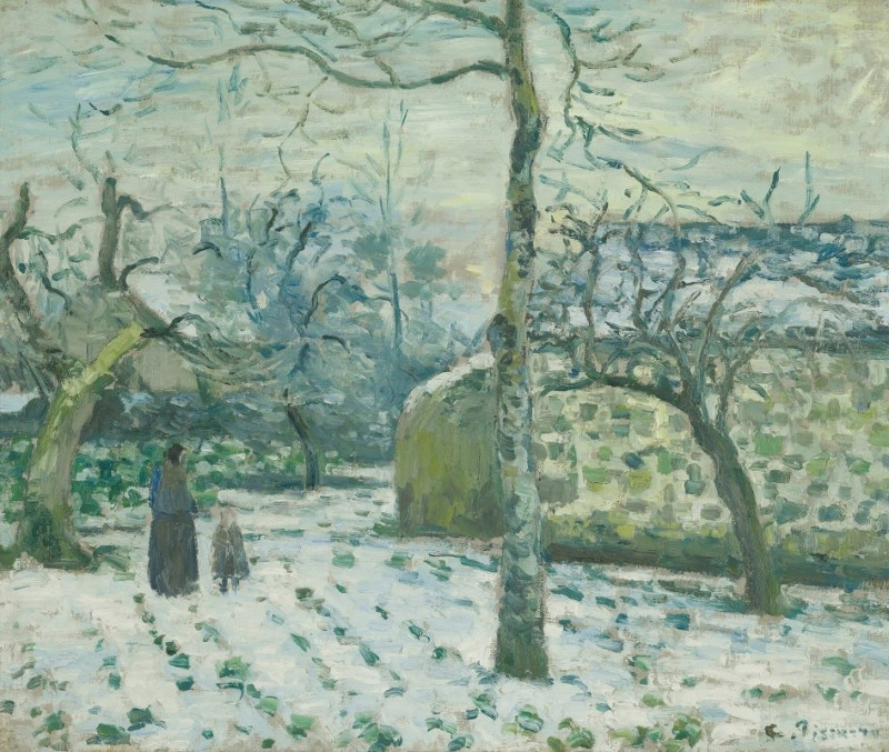 Effet De Neige À Montfoucault (circa 1874) reproduction of painting by Camille Pissarro. ALL GICLEE PRINTS