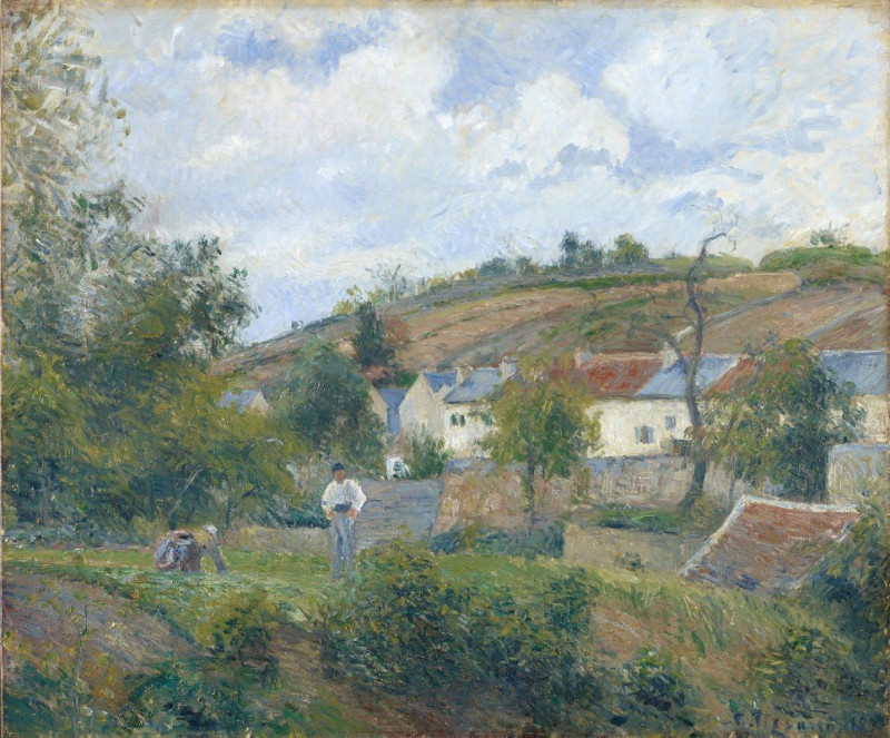 A Corner of l’Hermitage, Pontoise (1878) reproduction of painting by Camille Pissarro. ALL GICLEE PRINTS