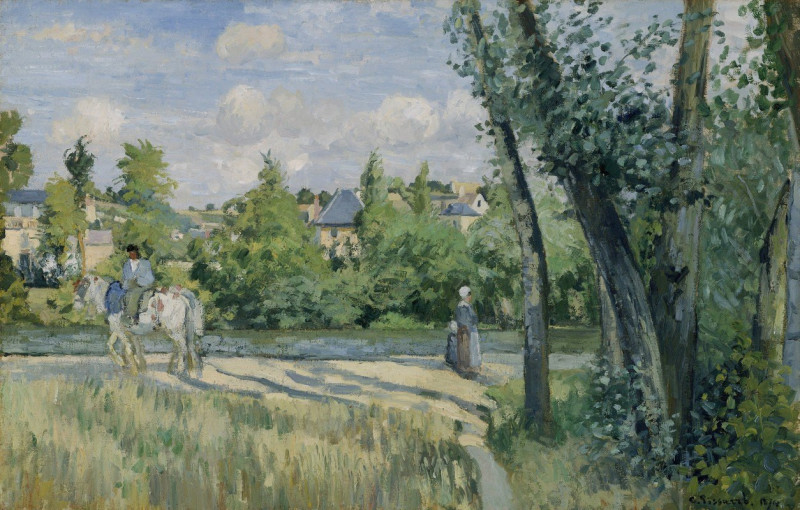 Sunlight on the Road, Pontoise (1874) reproduction of painting by Camille Pissarro. ALL GICLEE PRINTS