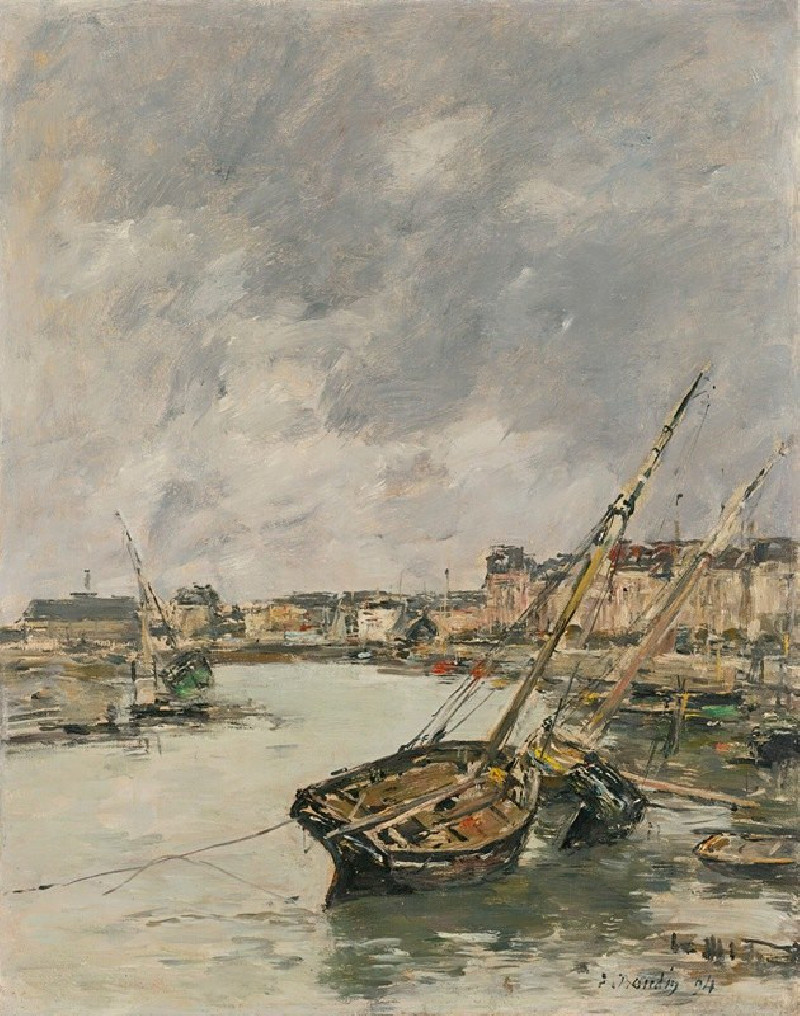 Trouville, Le Port, Marée Basse (1894) reproduction of painting by Eugène Boudin. ALL GICLEE PRINTS