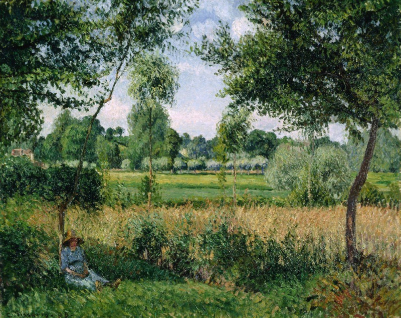 Morning Sunlight Effect, Eragny reproduction of painting by Camille Pissarro. ALL GICLEE PRINTS